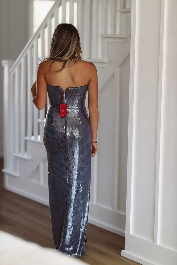 Plotting the Night Maxi Dress - Navy-HAZEL & OLIVE-XSmall-