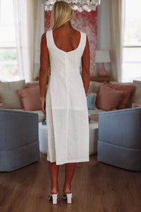 Polished Midi Dress - White-HAZEL & OLIVE MD4069-Small-