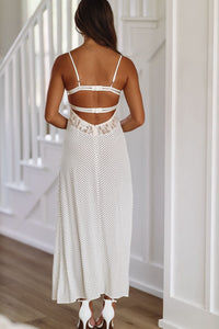 Queen of the Polka Dots Maxi Dress - White and Black-HAZEL & OLIVE-Small-