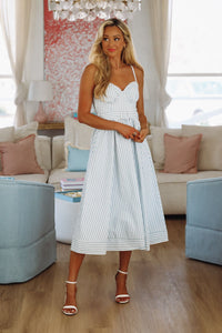 Polo Club Worthy Maxi Dress - Blue and White-HAZEL & OLIVE DA31036H-Small-