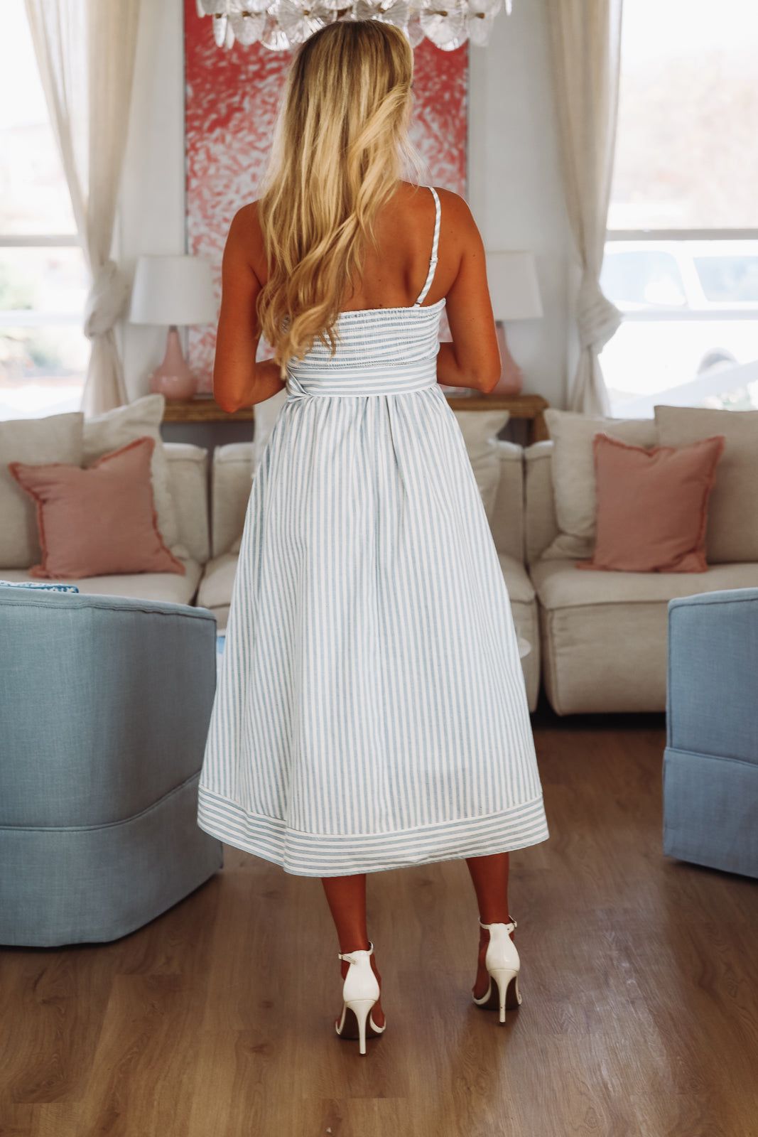 Polo Club Worthy Maxi Dress - Blue and White-HAZEL & OLIVE DA31036H-Small-