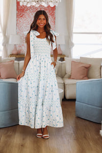 Popularity Piece Floral Maxi Dress - Blue and Ivory-HAZEL & OLIVE ID39087/02-Small-