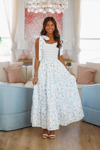 Popularity Piece Floral Maxi Dress - Blue and Ivory-HAZEL & OLIVE ID39087/02-Small-