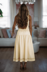 Hazel & Olive PS7007 Waverly Maxi Skirt - Light Yellow