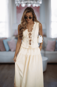 Hazel & Olive PS7007 Waverly Maxi Skirt - Light Yellow