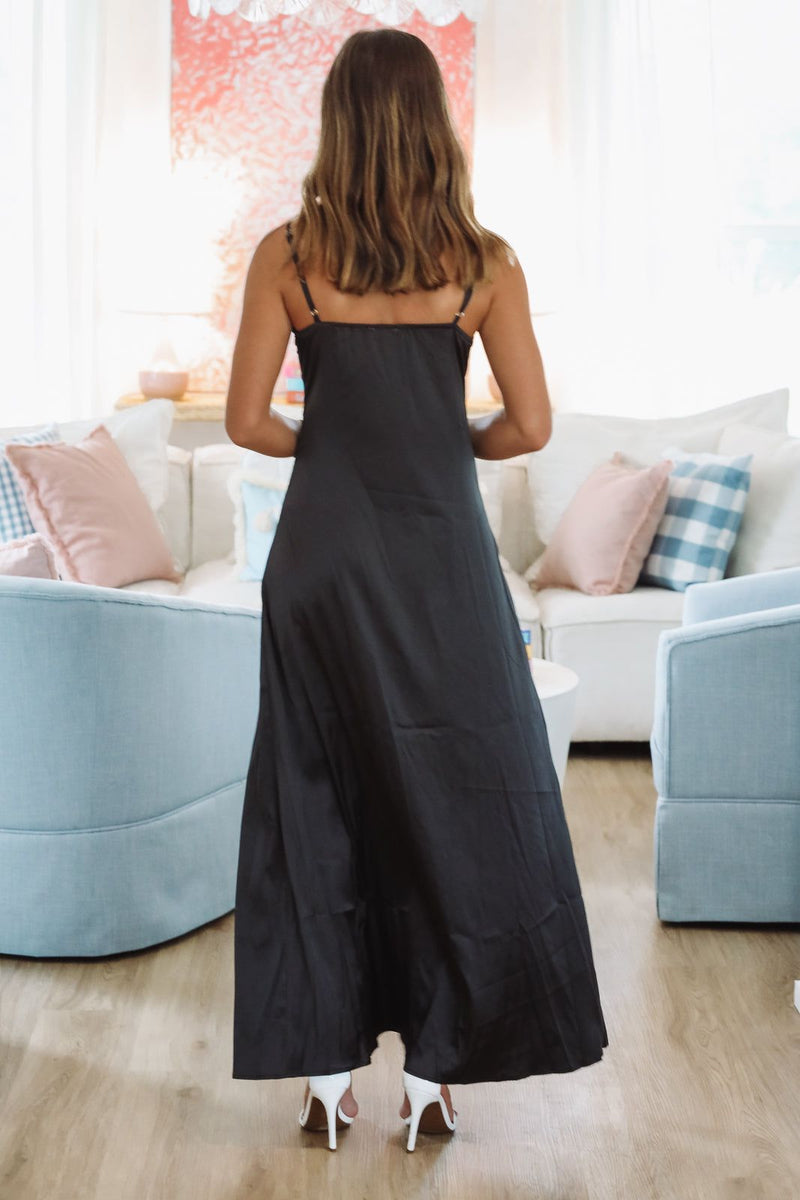 HAZEL & OLIVE R30100D/01 Sweet in Style Maxi Dress - Black