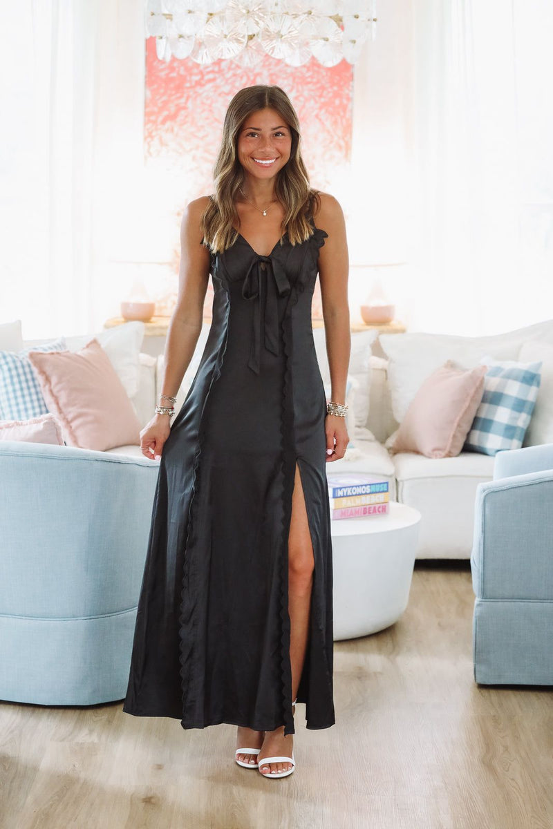 HAZEL & OLIVE R30100D/01 Sweet in Style Maxi Dress - Black