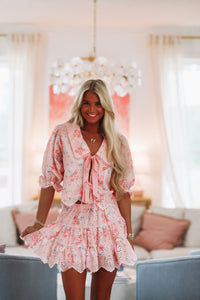 Heavenly Hues Top and Skirt Set - Pink-HAZEL & OLIVE R30291TS/01-Small-