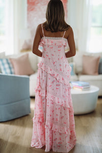 Roses and Bows Maxi Dress - Pink-Hazel & Olive R30482D/01-Small-