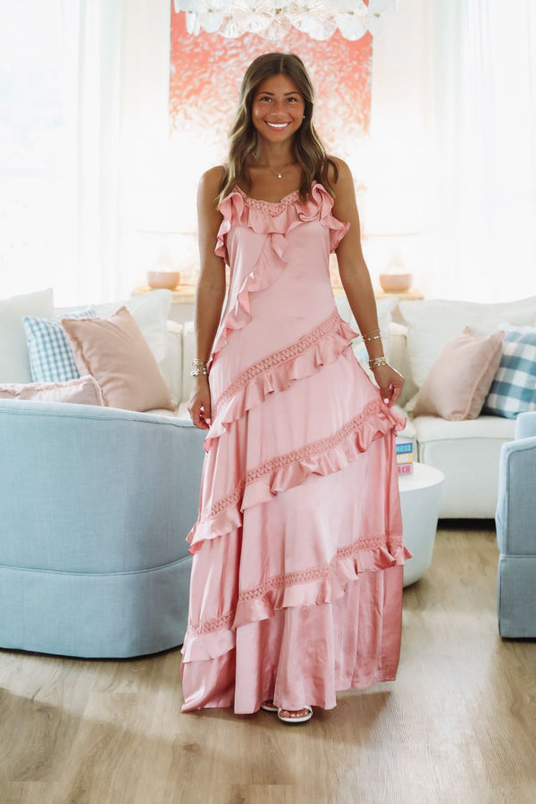 Enchanted Lace Maxi Dress - Rose Pink Hazel & Olive Enchanted Lace Maxi Dress - Rose Pink Hazel & Olive