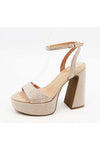 Rhinestone Platform Heels - Nude-HAZEL & OLIVE-5.5-