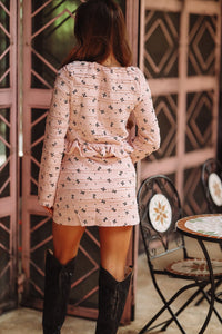 Ribbons and Ruffles Mini Skirt - Pink (FINAL SALE)-HAZEL & OLIVE-XS-