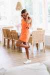 HAZEL & OLIVE Right On Trend Mini Sun Dress - Orange