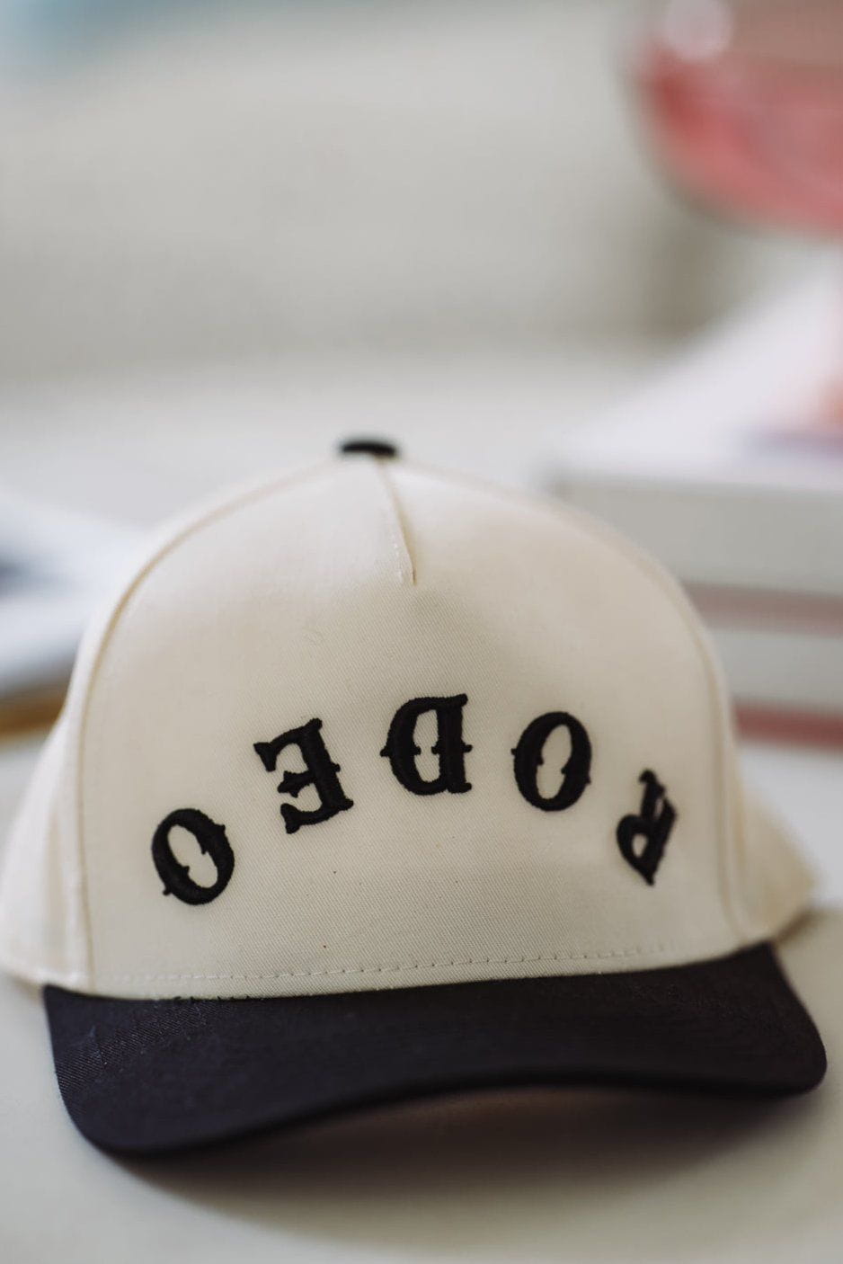 Rodeo Snapback Hap - Black and Cream-HAZEL & OLIVE-