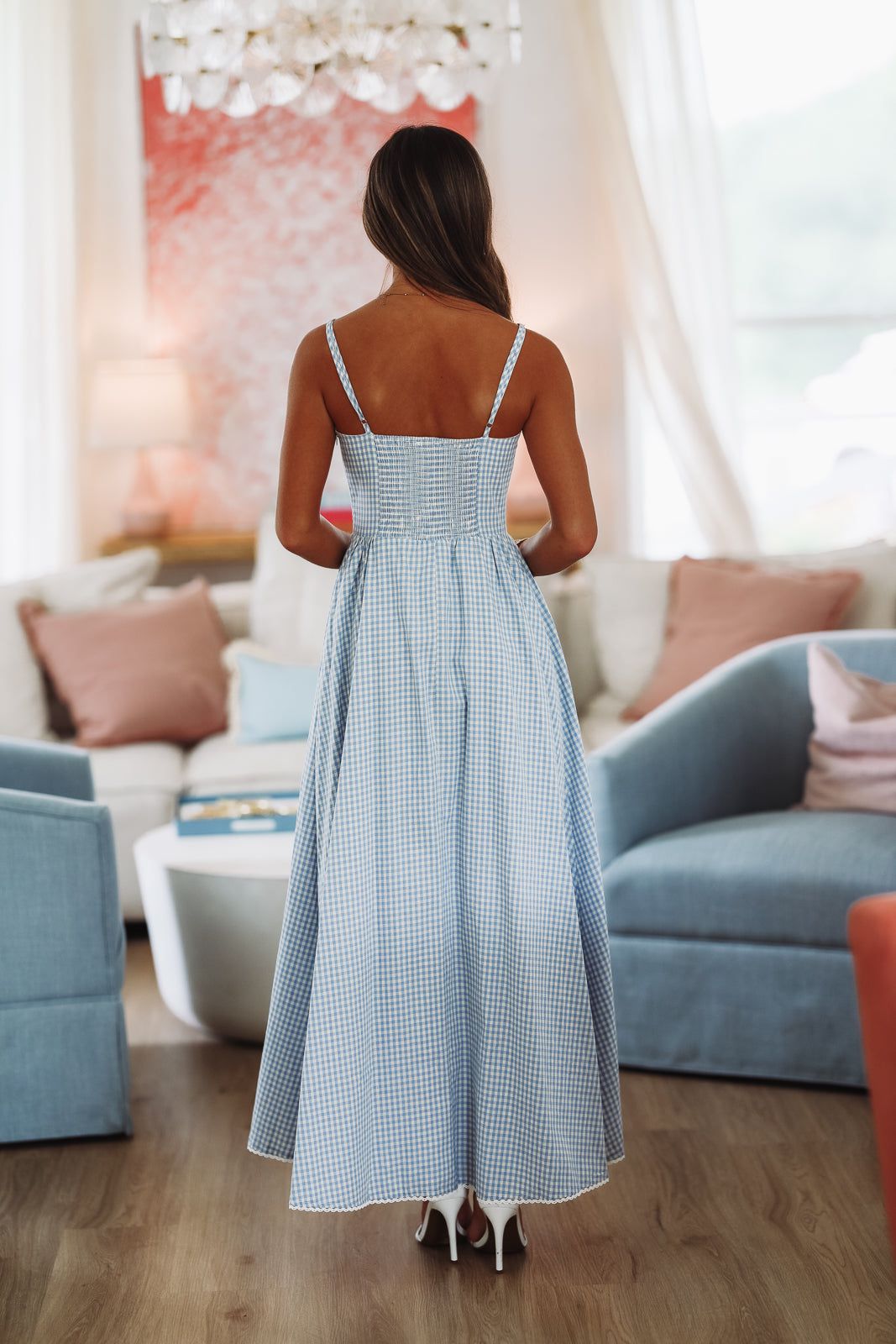 Romantic Picnic Maxi Dress - Blue and White - Small Romantic Picnic Maxi Dress - Blue and White - Small