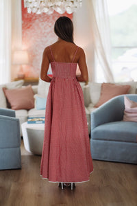 Romantic Picnic Maxi Dress - Red and White-HAZEL & OLIVE SM/D20928A-Small-