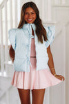 Ruffle Bow Puff Vest - Light Blue-HAZEL & OLIVE-Small-