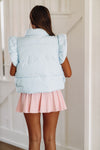 Ruffle Bow Puff Vest - Light Blue-HAZEL & OLIVE-Small-