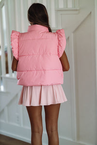 Ruffle Bow Puff Vest - Pink-HAZEL & OLIVE-Small-