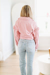 Ruffle Denim Jacket - Pink-HAZEL & OLIVE-Small-
