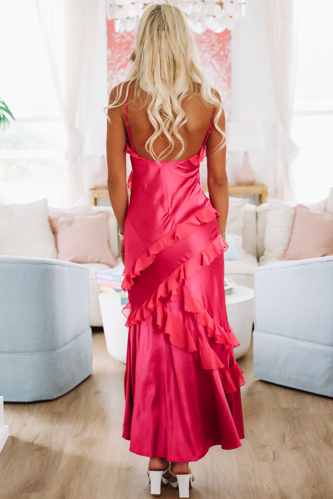 Ruffled Bliss Maxi Dress - Pink-HAZEL & OLIVE SM/D20530A-Small-