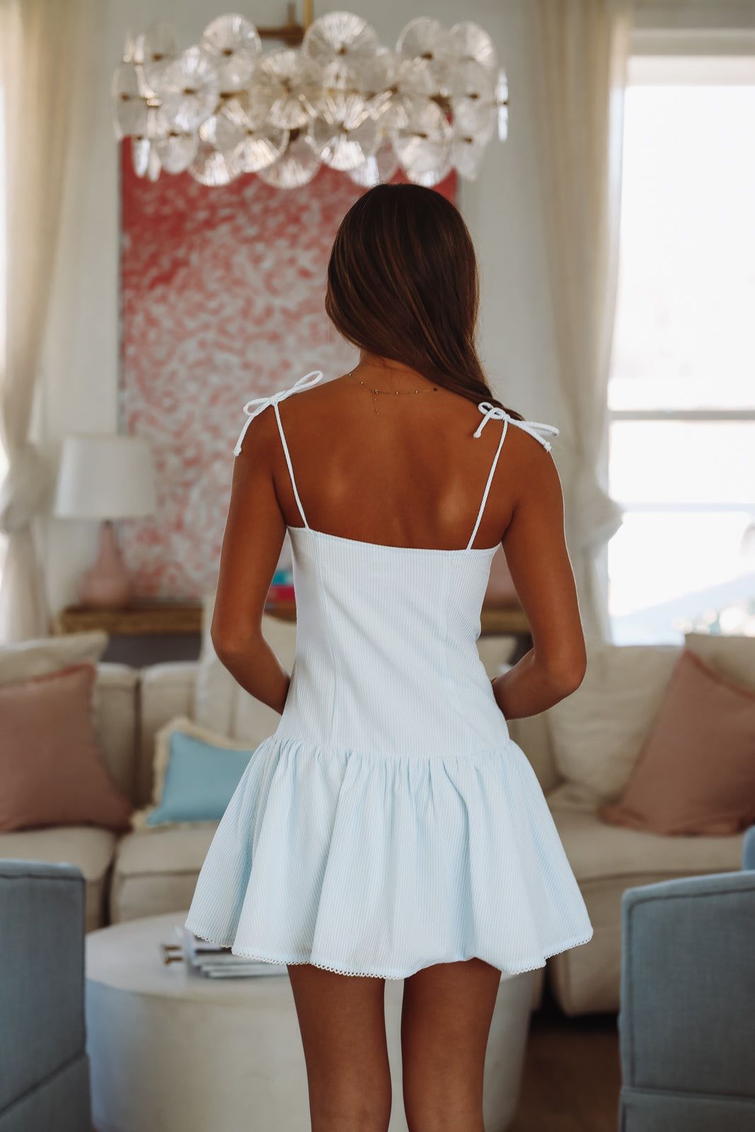 Sadie Mini Dress - Blue and White – Hazel & Olive