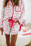 Santa Clause is Coming to Town Pajama Set - Pink-HAZEL & OLIVE-Small-