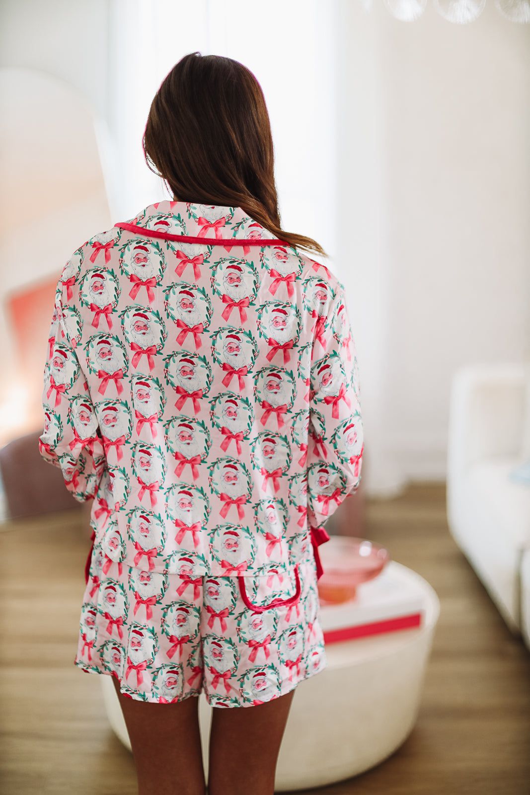 Santa Clause is Coming to Town Pajama Set - Pink-HAZEL & OLIVE-Small-