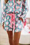 Santa Clause is Coming to Town Pajama Set - Teal Green-HAZEL & OLIVE-Small-