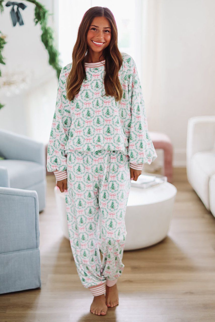 Santa's Fav Loungewear Pants - Ivory-HAZEL & OLIVE-Small-