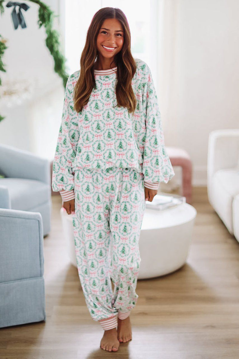 Santa's Fav Loungewear Pants - Ivory-HAZEL & OLIVE-Small-