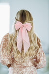 HAZEL & OLIVE Satin Bow Hairclip - Light Pink