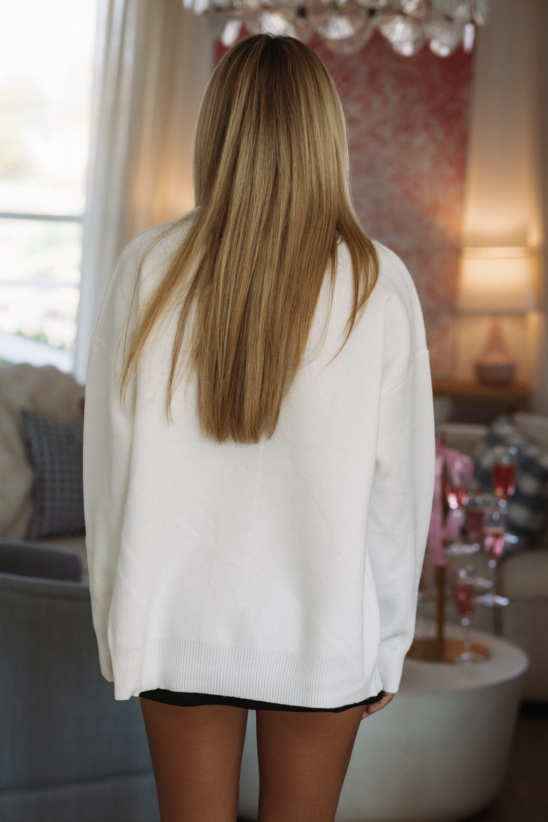 Hazel & Olive SAWH2508968/White 1 Hot Dog Cardigan - White