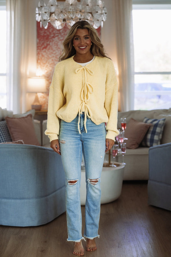 Hazel & Olive SAWH2510431 Finessed Oversized Cardigan - Yellow