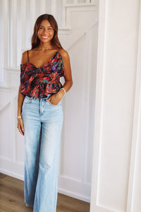 Say It Again Crop Top - Purple, Green and Blue-HAZEL & OLIVE-XSmall-