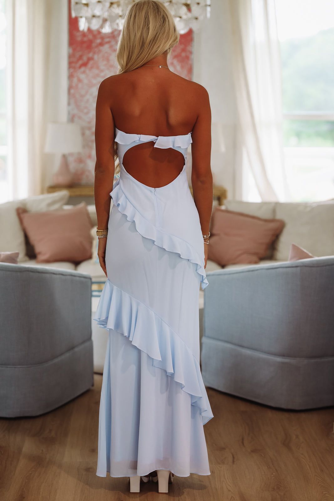 Kiss You Back Maxi Dress - Blue Hazel & Olive Kiss You Back Maxi Dress - Blue Hazel & Olive