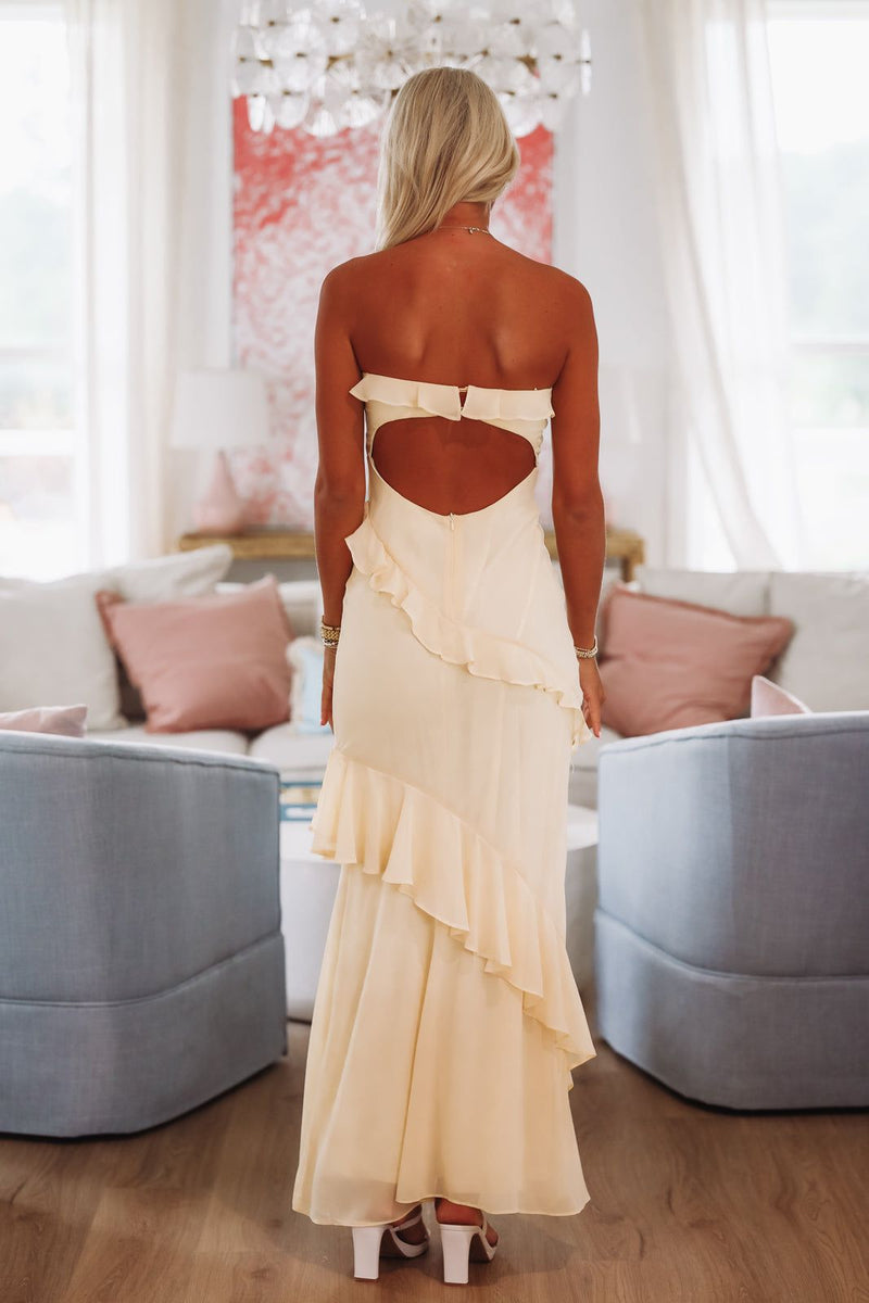 Kiss You Back Maxi Dress - Yellow-HAZEL & OLIVE SD/314-XSmall-