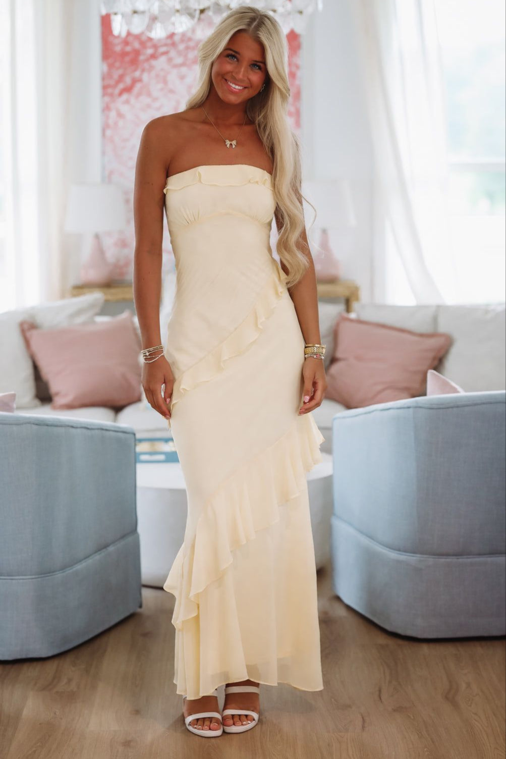 Kiss You Back Maxi Dress - Yellow-HAZEL & OLIVE SD/314-XSmall-