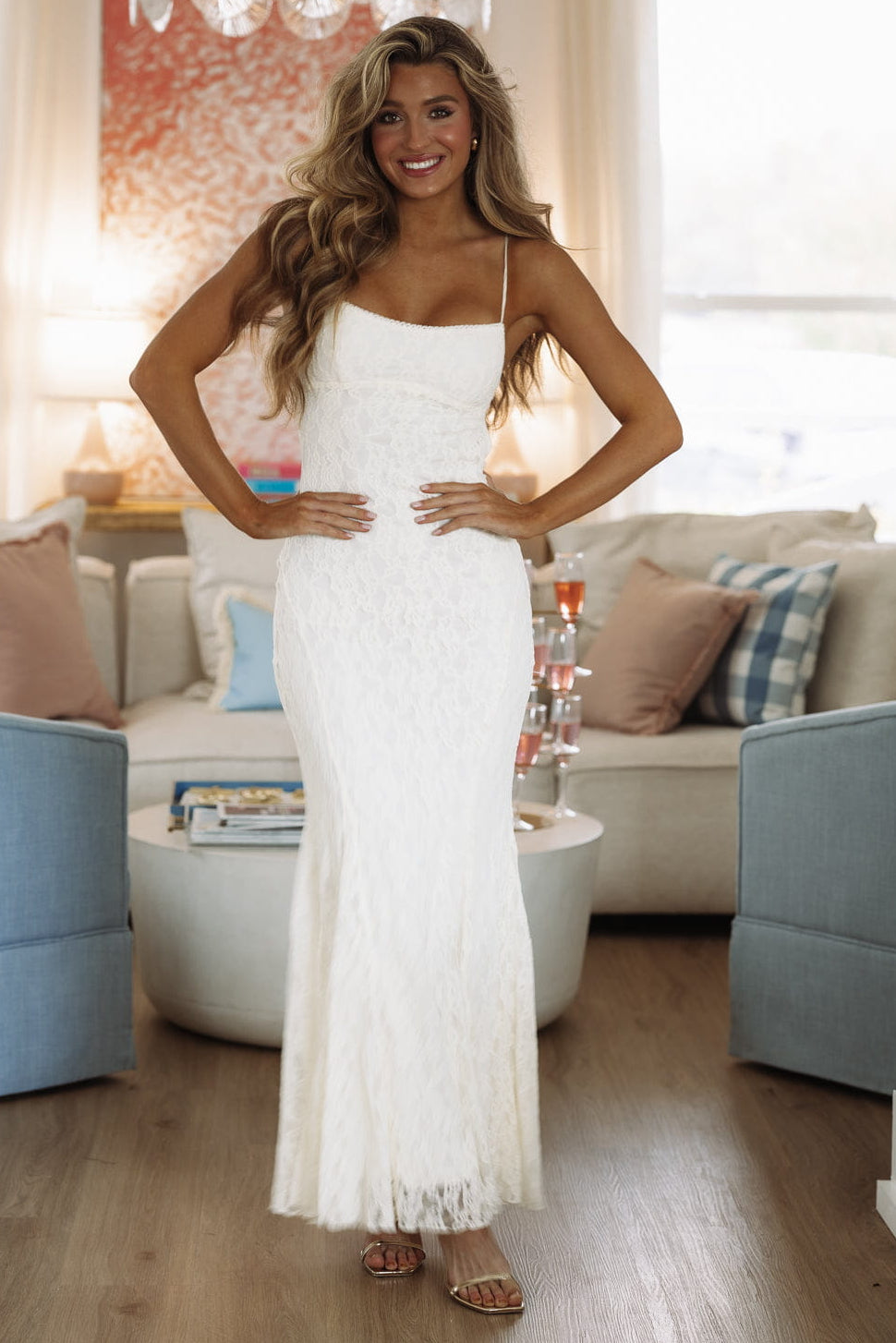 Angel Veil Maxi Dress - Cream, Large | Hazel and Olive