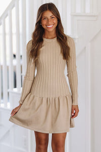 See You Later Mini Dress - Taupe-HAZEL & OLIVE-Small-