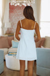 Serrano Mini Dress - Blue and White-HAZEL & OLIVE-XSmall-