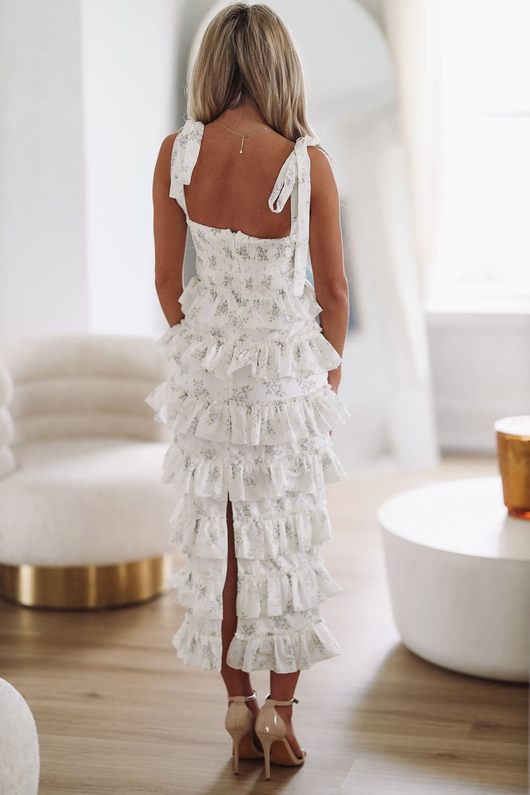 She's Stunning Floral Midi Dress White – Hazel Olive