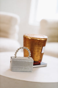 Silver Ball Handle Rhinestone Bag - Silver-HAZEL & OLIVE-