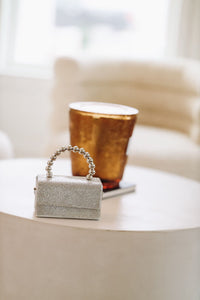 Silver Ball Handle Rhinestone Bag - Silver-HAZEL & OLIVE-