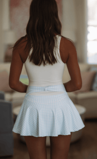 Hazel & Olive SK50043/1H/BLUE GING Gingham Girlie Skort - Blue and White