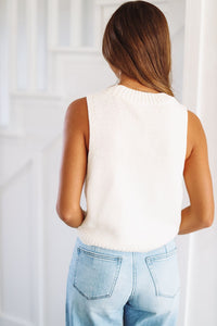 Ski Chunky Cropped Sweater - Cream and Red-HAZEL & OLIVE-XSmall-