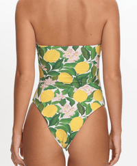 Hazel & Olive SLSW026Y03 Amalfi Lemon Swim Suit - Lemon Yellow, Green and White