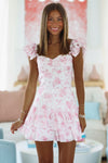 Amelia Floral Mini Dress - Pink-HAZEL & OLIVE SM/D20645I-Small-