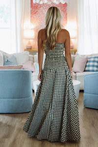 Hazel & Olive SM/D20856I Check Yes Maxi Dress - Black and Taupe