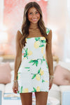 Layla Lemon Romper Dress - White, Yellow and Green-HAZEL & OLIVE SM/D20866D-Small-